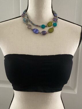nwot blk padded bandeau bra top